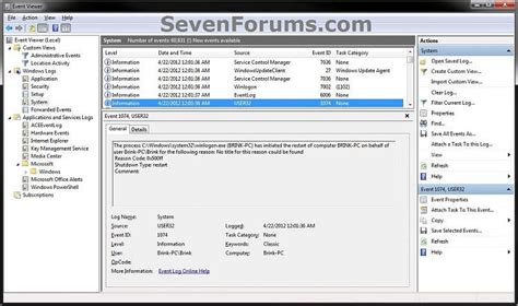 windows 7 event viewer.